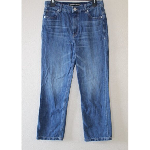Express Womens Straight Crop High Rise Jeans 4 - Picture 1 of 5